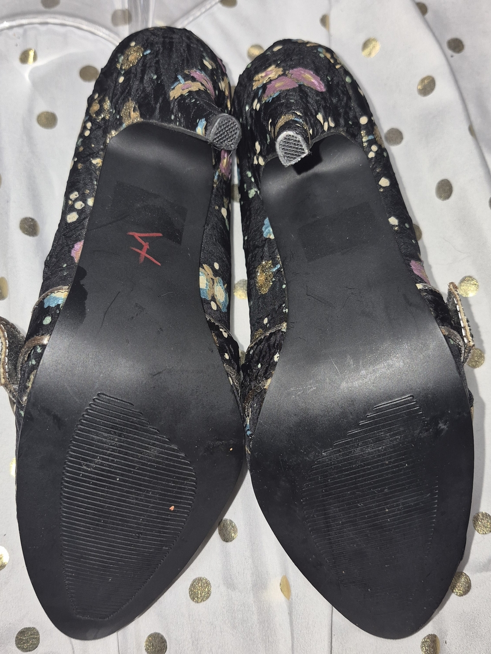 Ellie Black Floral Rhinestone Buckle Pump - Picture 7 of 7